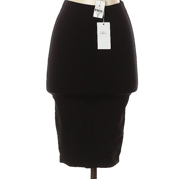 LF BLACK skirt Knit Stretch Pull On midi s… - Picture 2 of 6